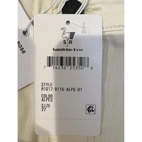 Sandrine Rose SR vs High Rise Flare Jeans 27 ALPES Cream Bell Bottom NWT - Picture 6 of 11